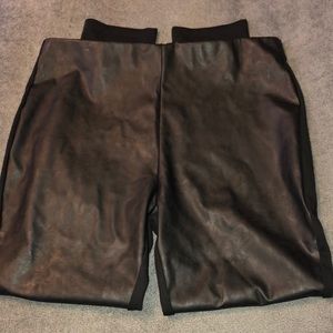 JustFab Faux leather and Ponte mix legging